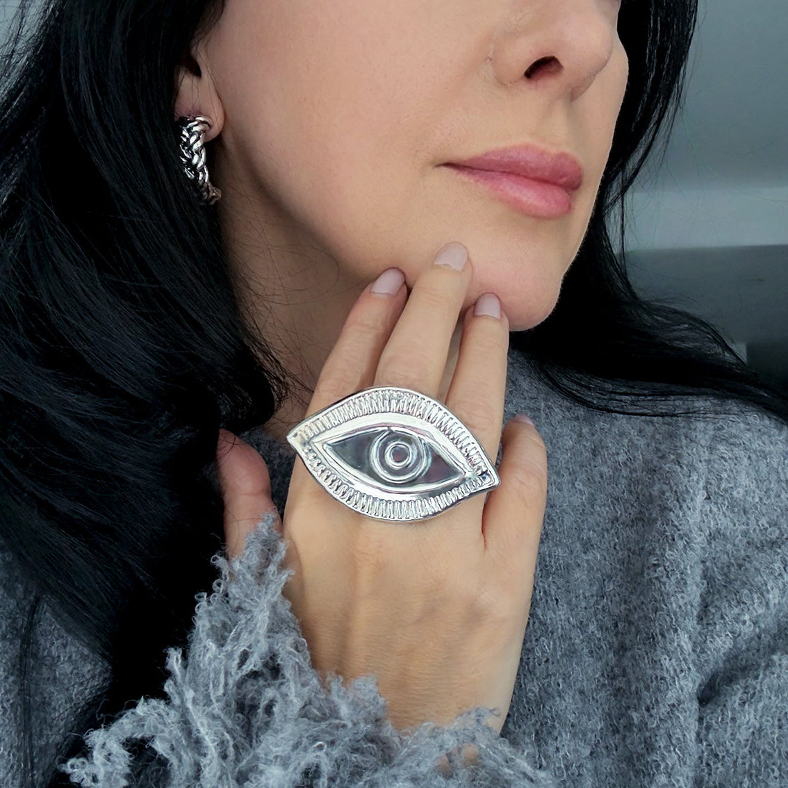 Magic Eye Mexican Silver Ring