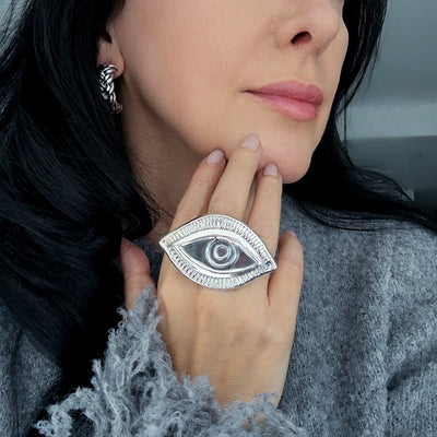 Magic Eye Mexican Silver Ring