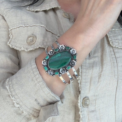 Malachite Garden Cuff Bracelet