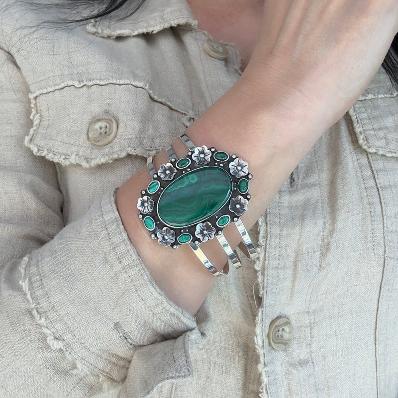 Malachite Garden Cuff Bracelet