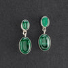 malachite two stone dangle earrings