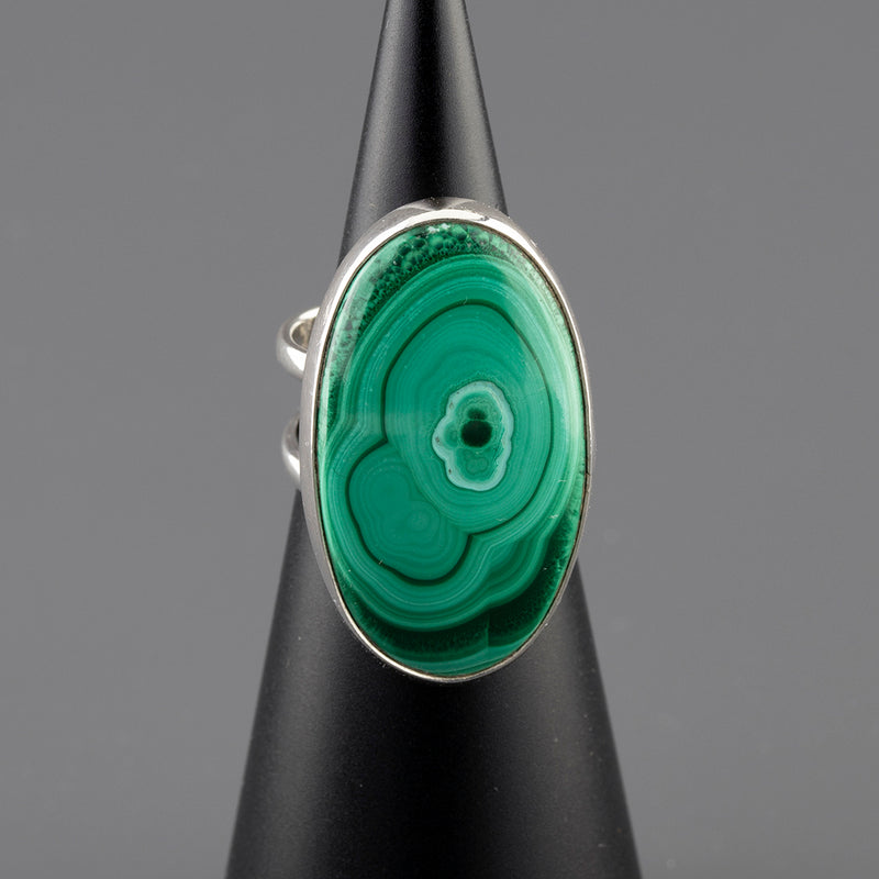 malachite dream silver ring