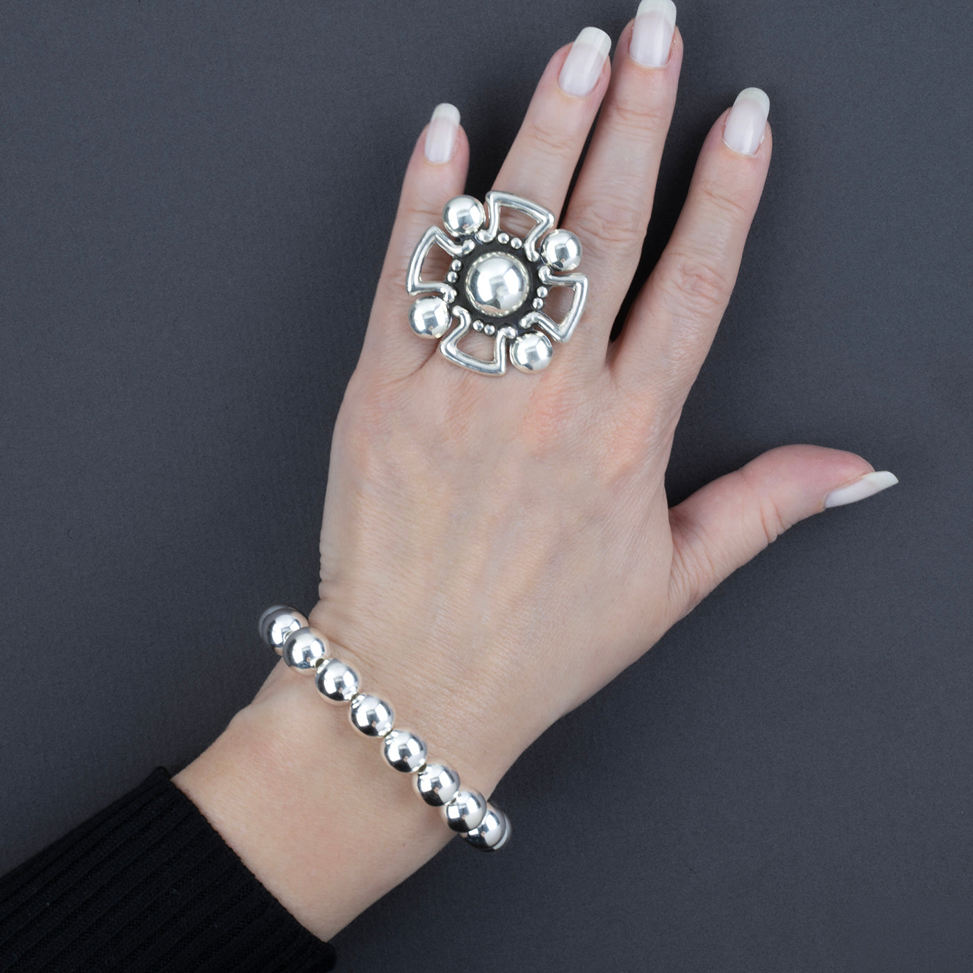 Icon Cross Mexican Silver Ring