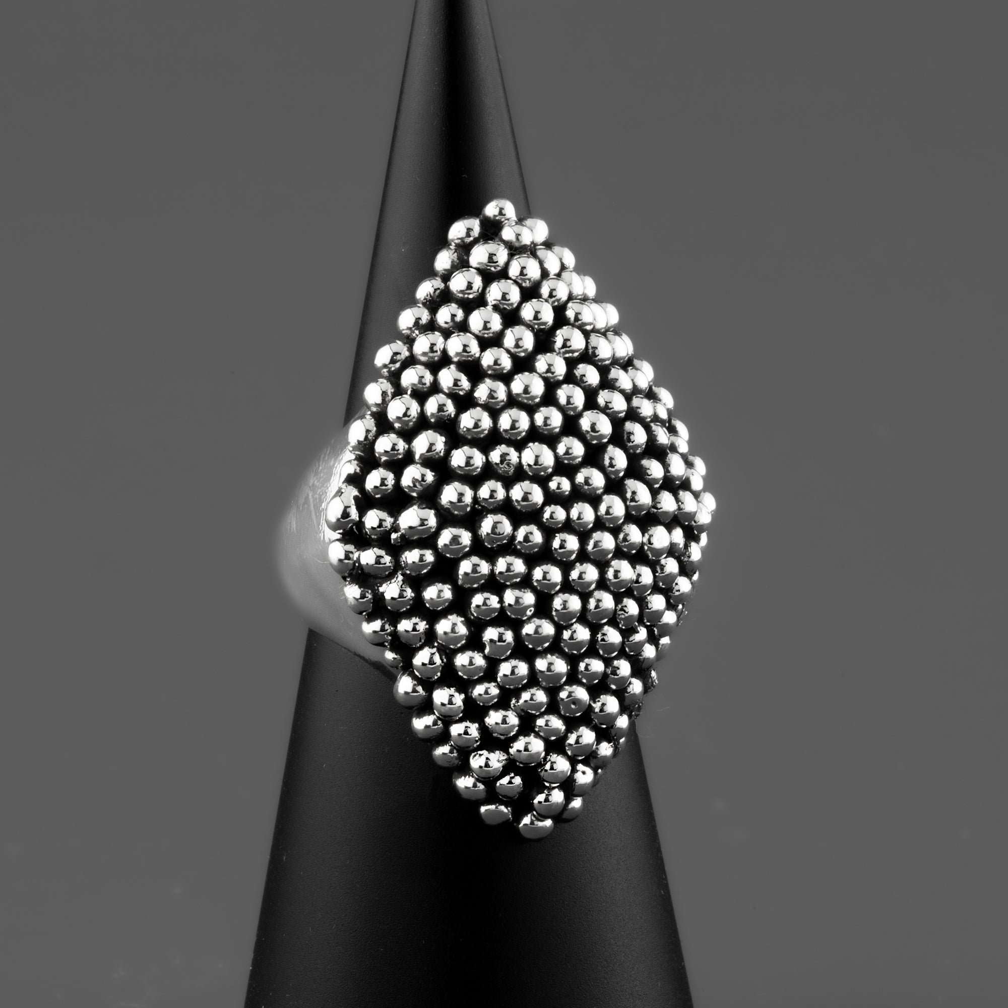 marquise chunky silver ring