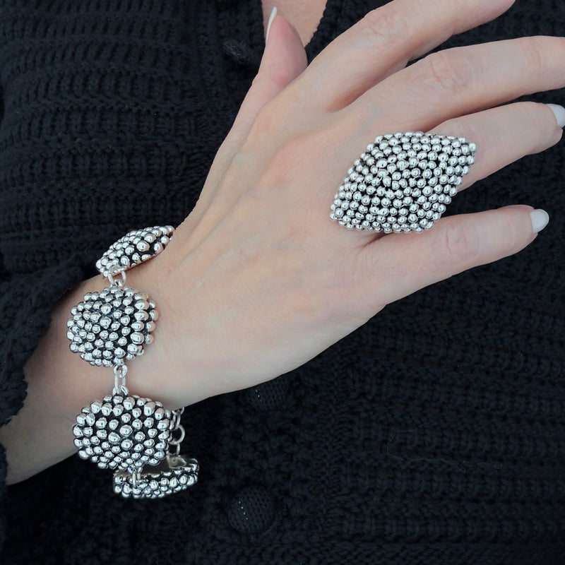 Marquise Chunky Silver Ring