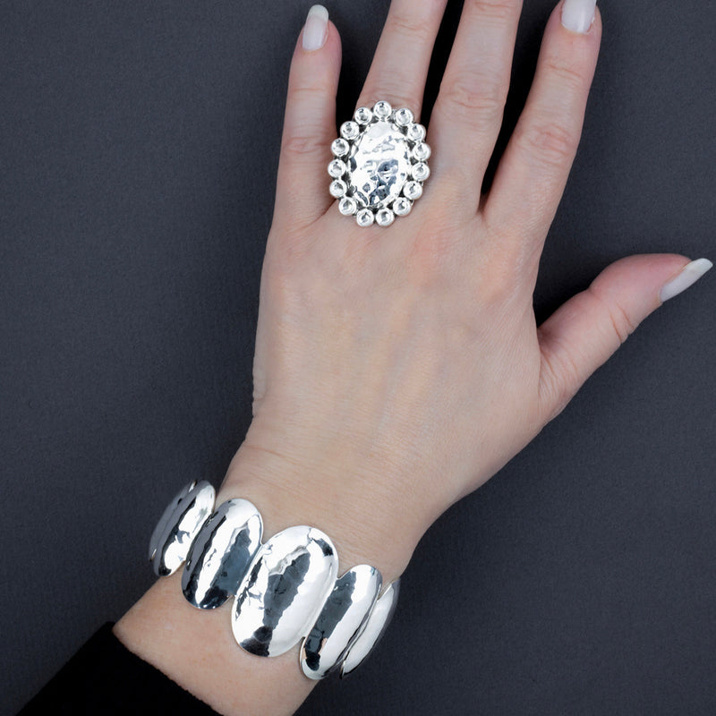 martilado chunky silver ring