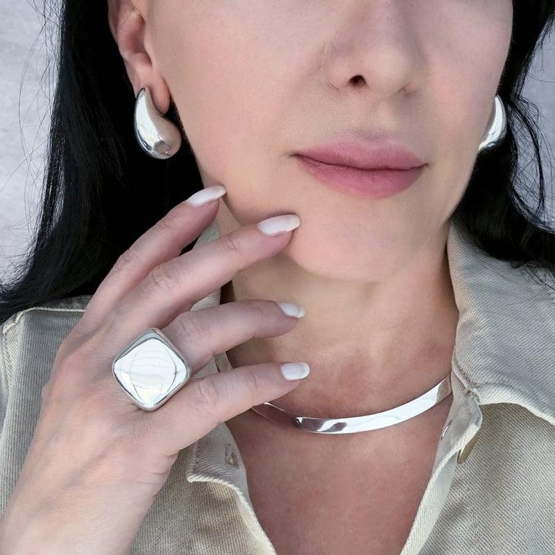 Silver Drip Studs