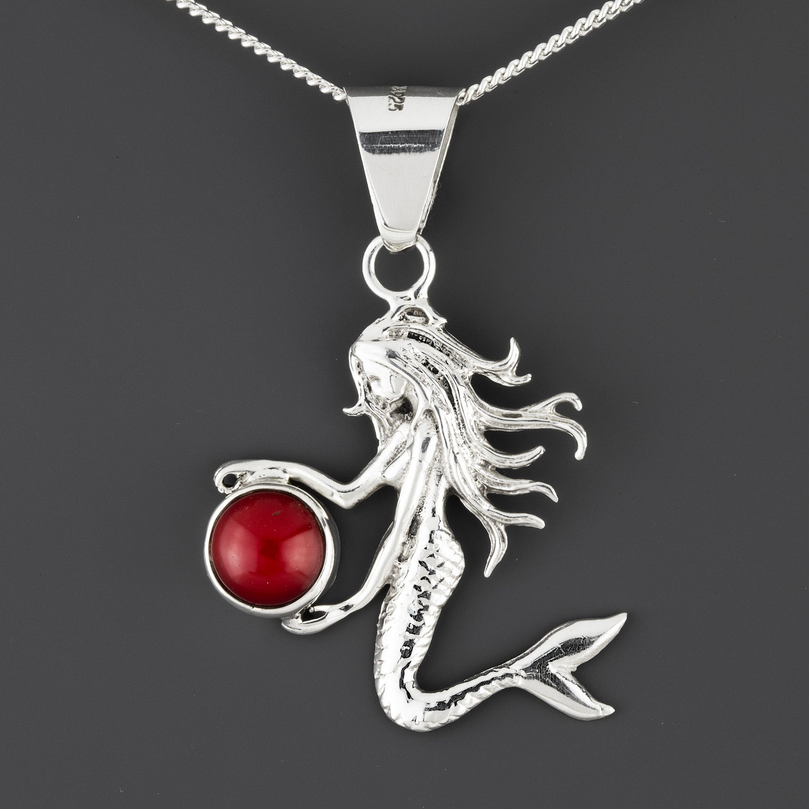 mermaid sterling silver pendant