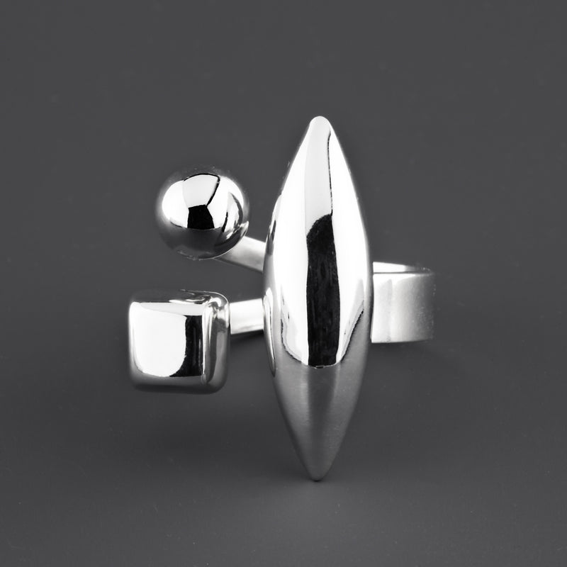 metal muse chunky sterling silver ring