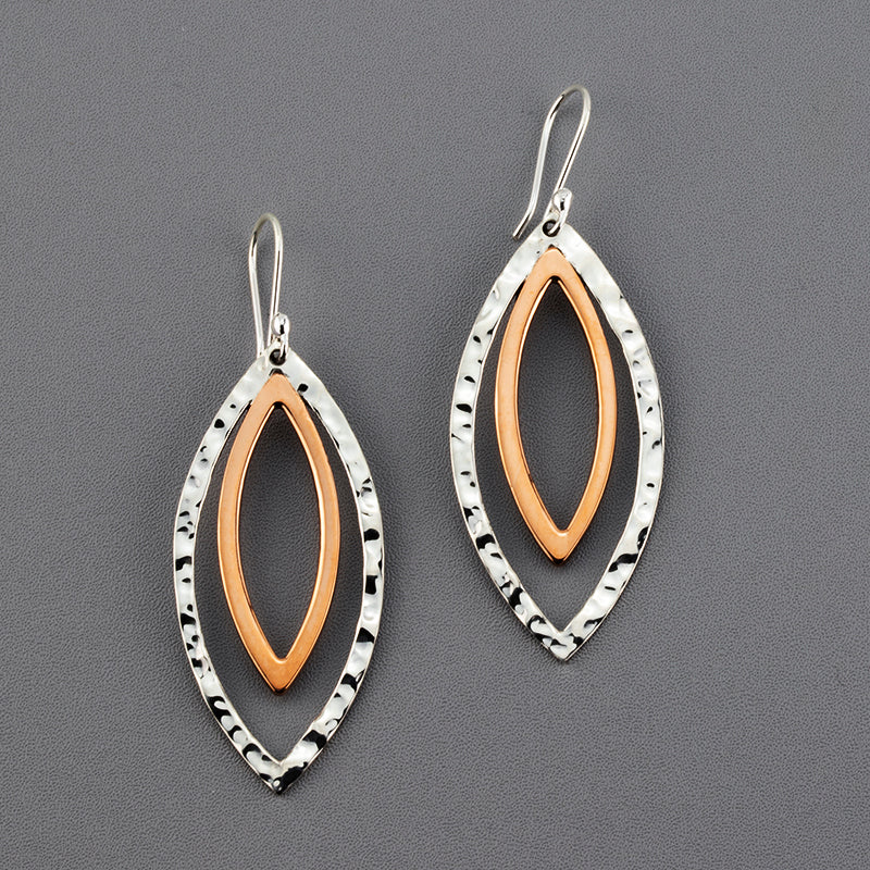 metallic muse silver and copper earrings