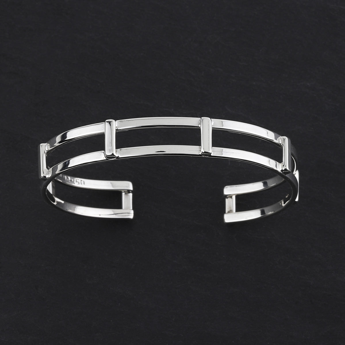 metro grid sterling silver cuff bracelet