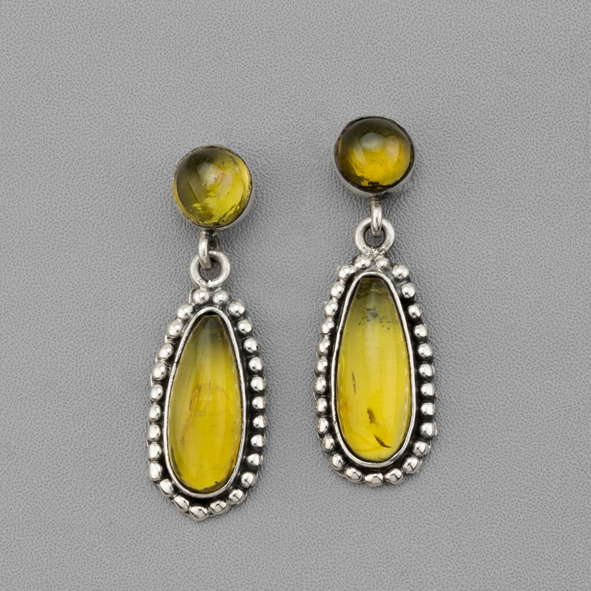 mexican amber drop earrings