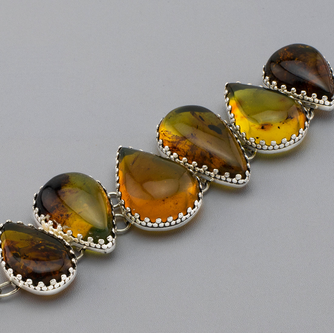Mexican amber teardrop bracelet