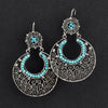 Mexican silver and turquoise filigree earrings