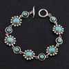 Mexican silver and turquoise sun bracelet