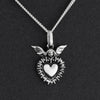 Mexican silver angel heart necklace