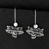 Mexican silver catrina sugar skull earrings