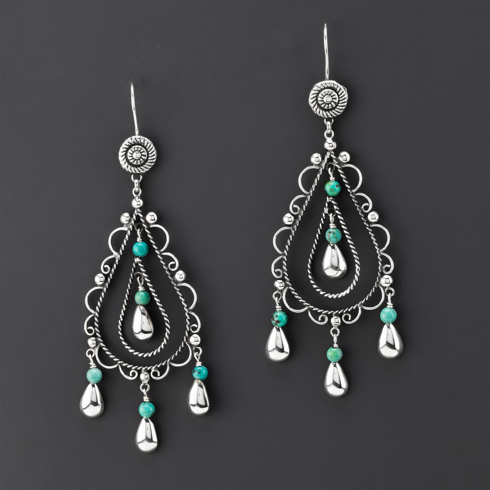 Mexican silver chandelier earrings