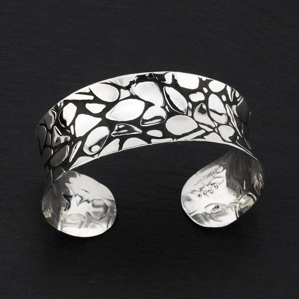 Mexican silver cobblestone cuff bracelet