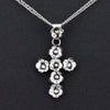 Mexican silver floral cross necklace