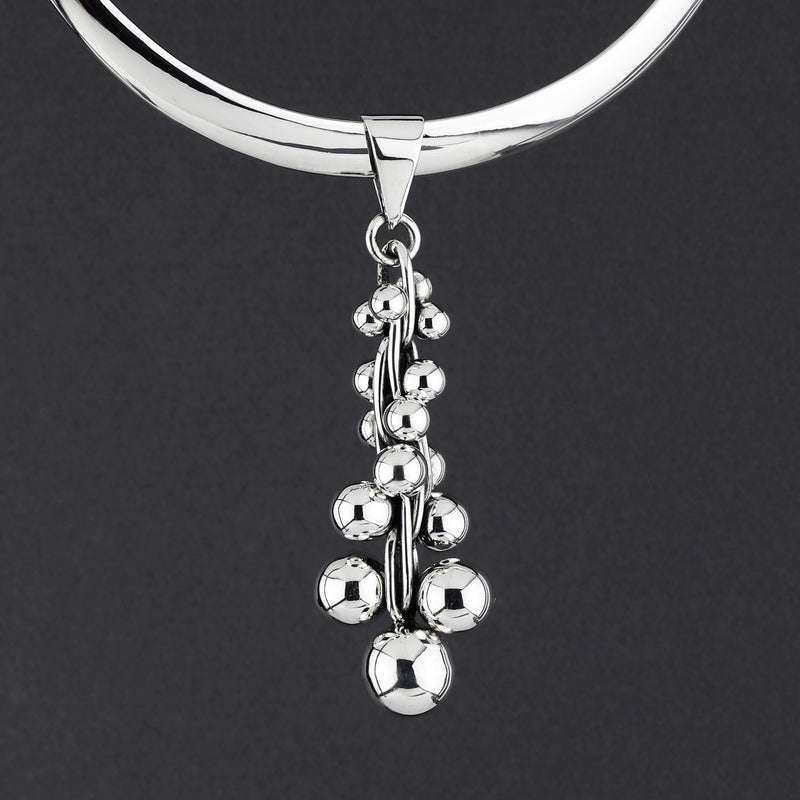 Mexican silver multiball pendant necklace
