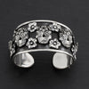Mexican silver sugar skull cuff bracelet