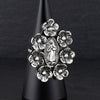 Mexican silver Virgin Mary floral ring