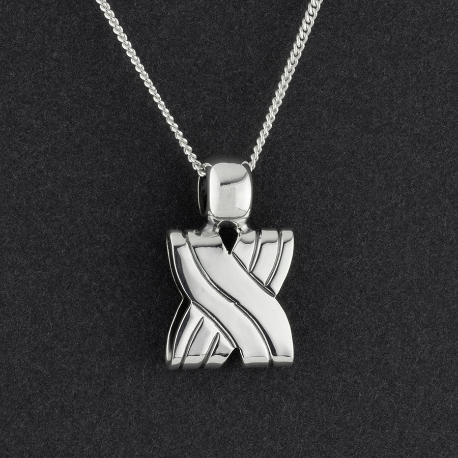 Mexican silver x pendant necklace