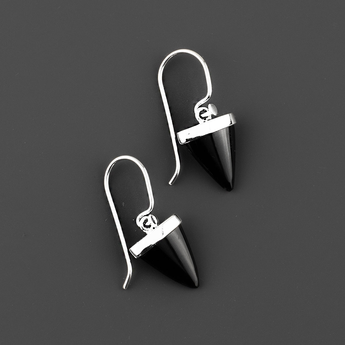 midnight edge black onyx dangle earrings