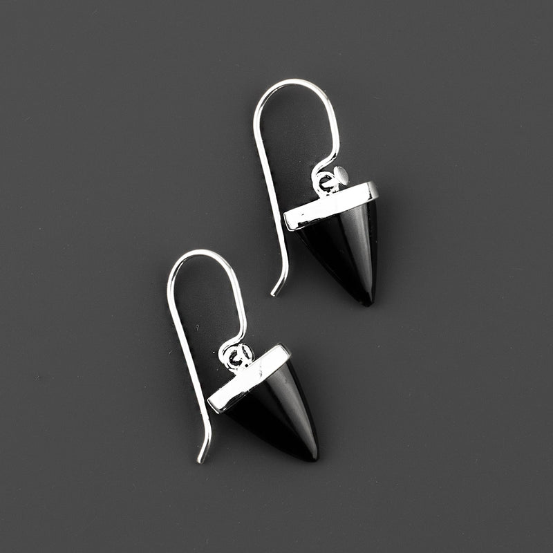 midnight edge black onyx dangle earrings