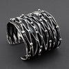 midnight waves wide silver cuff bracelet