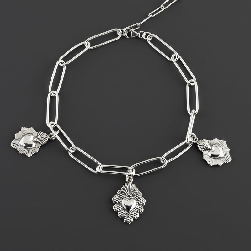 milagro charm Mexican silver bracelet