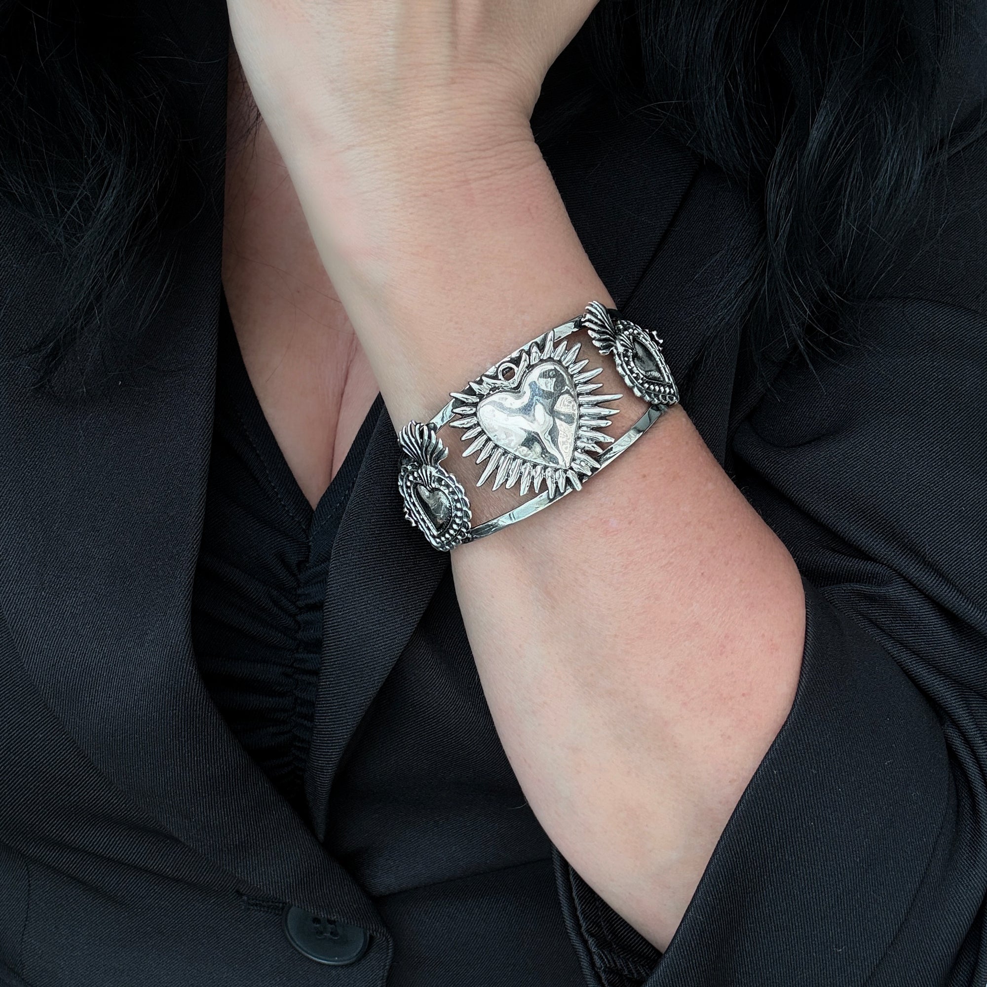 Sacred Hearts of Mexico Cuff Bracelet