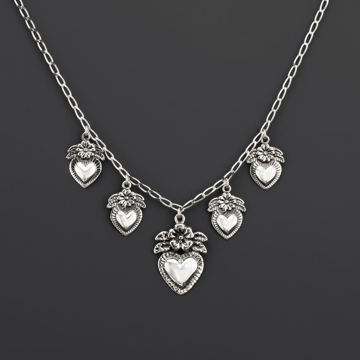 Corazón Sagrado Mexican Silver Necklace