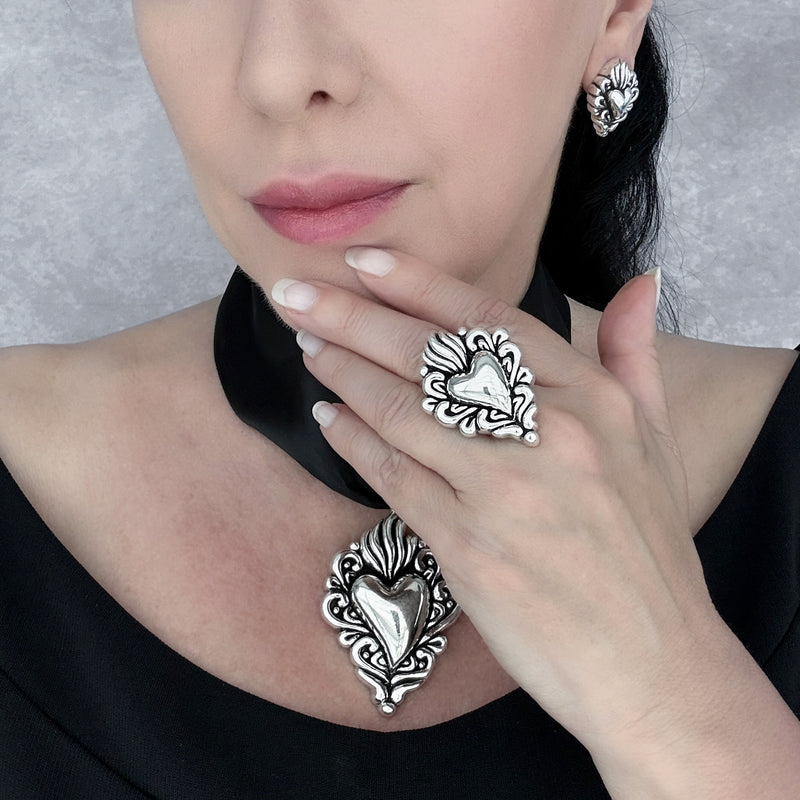 Sacred Flame Mexican Silver Ring