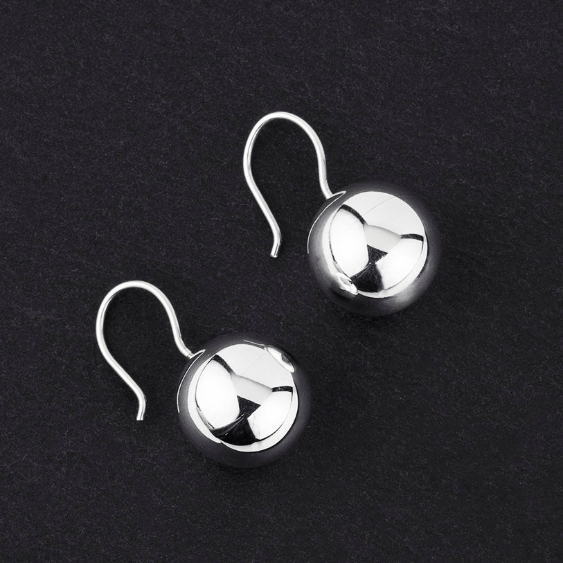 mirror ball sterling silver drop earrings