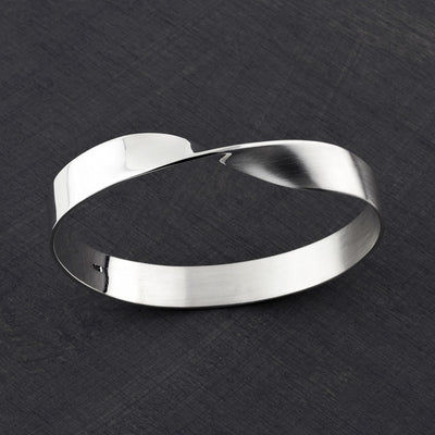 Mobius Muse Sterling Silver Bangle - Reveka Rose