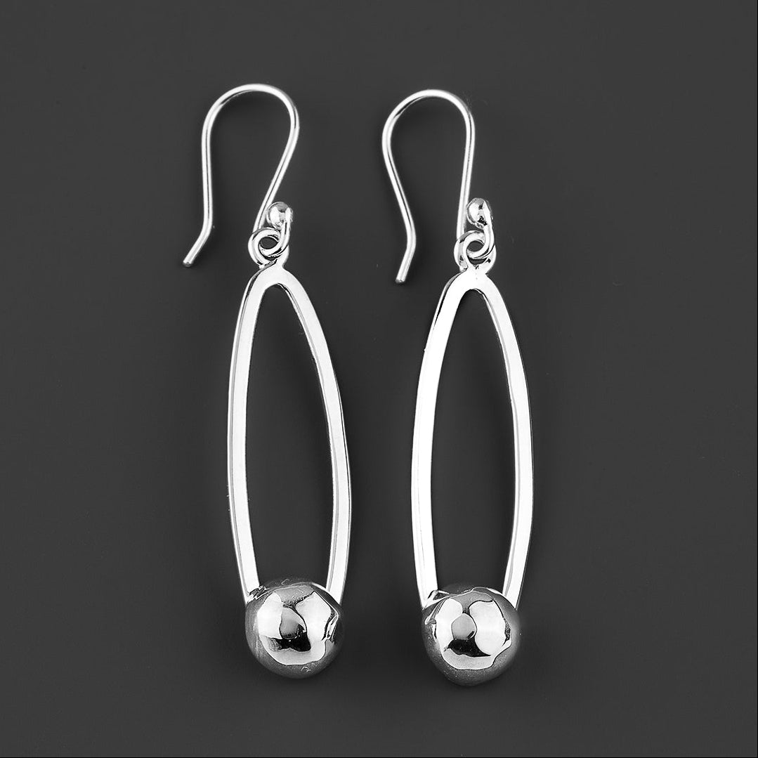 modern sterling silver drop earrings
