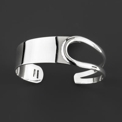 modern sculptural sterling silver cuff bracelet