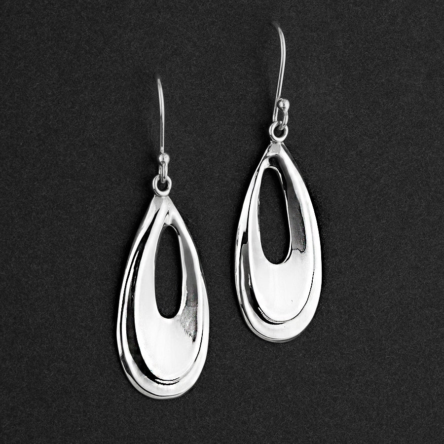 modern sterling silver dangle earrings