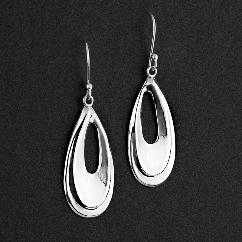 modern sterling silver dangle earrings
