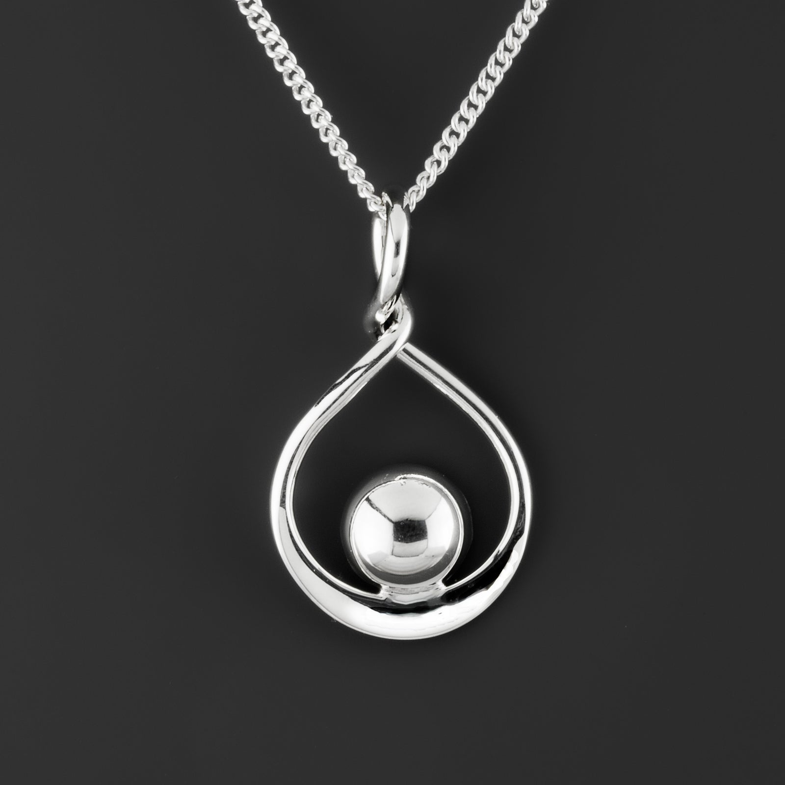 modern sterling silver drop pendant
