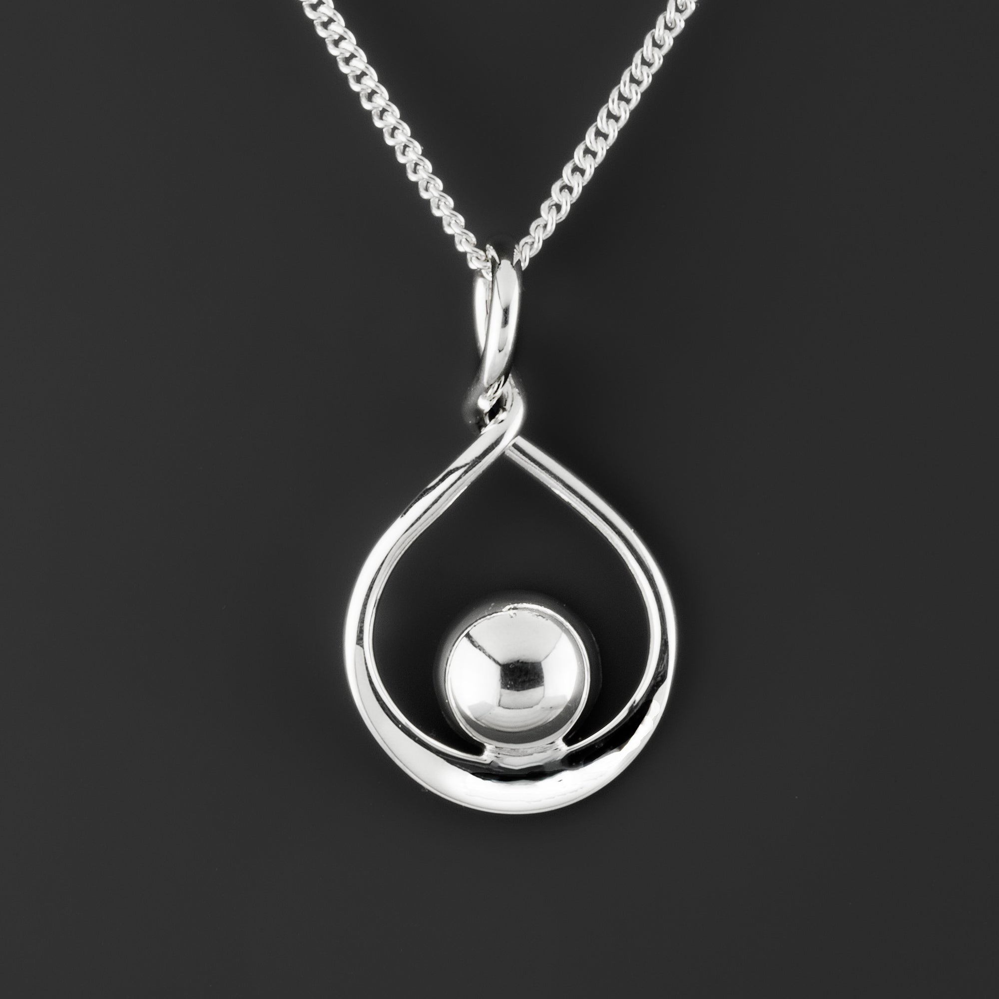 modern sterling silver drop pendant