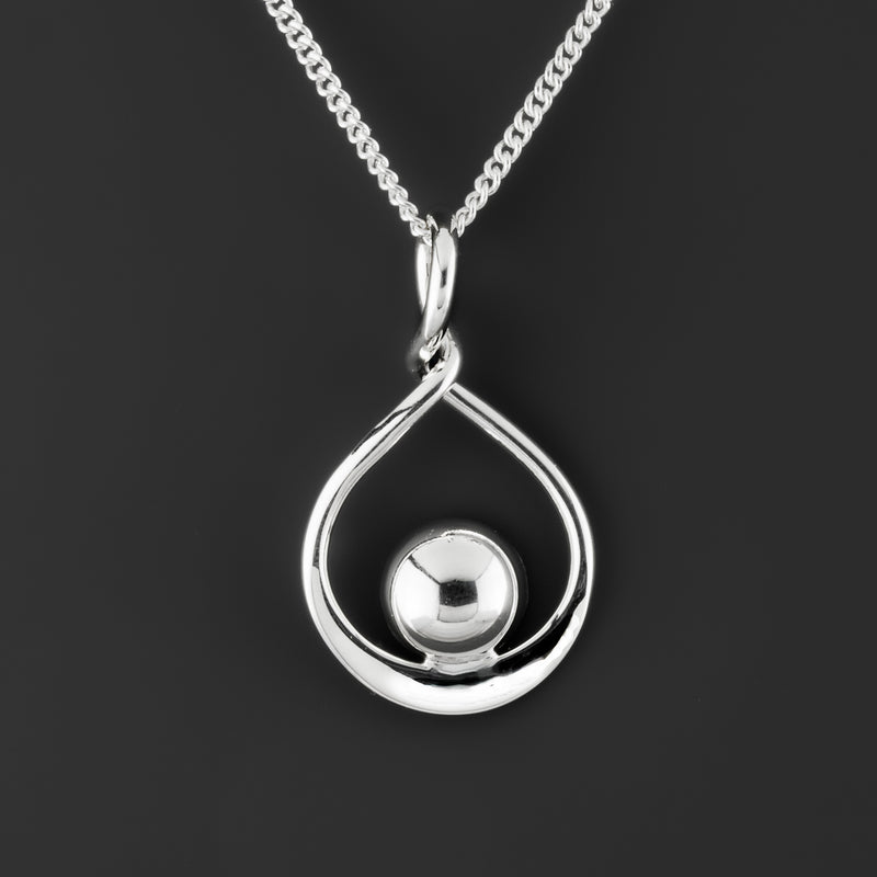 modern sterling silver drop pendant