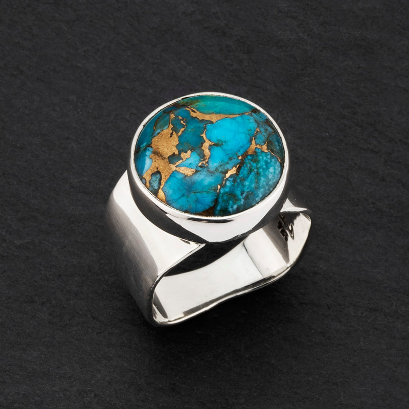 molten sky copper turquoise ring