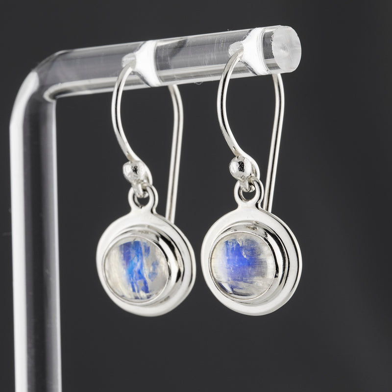 sterling silver moonstone dangle earrings