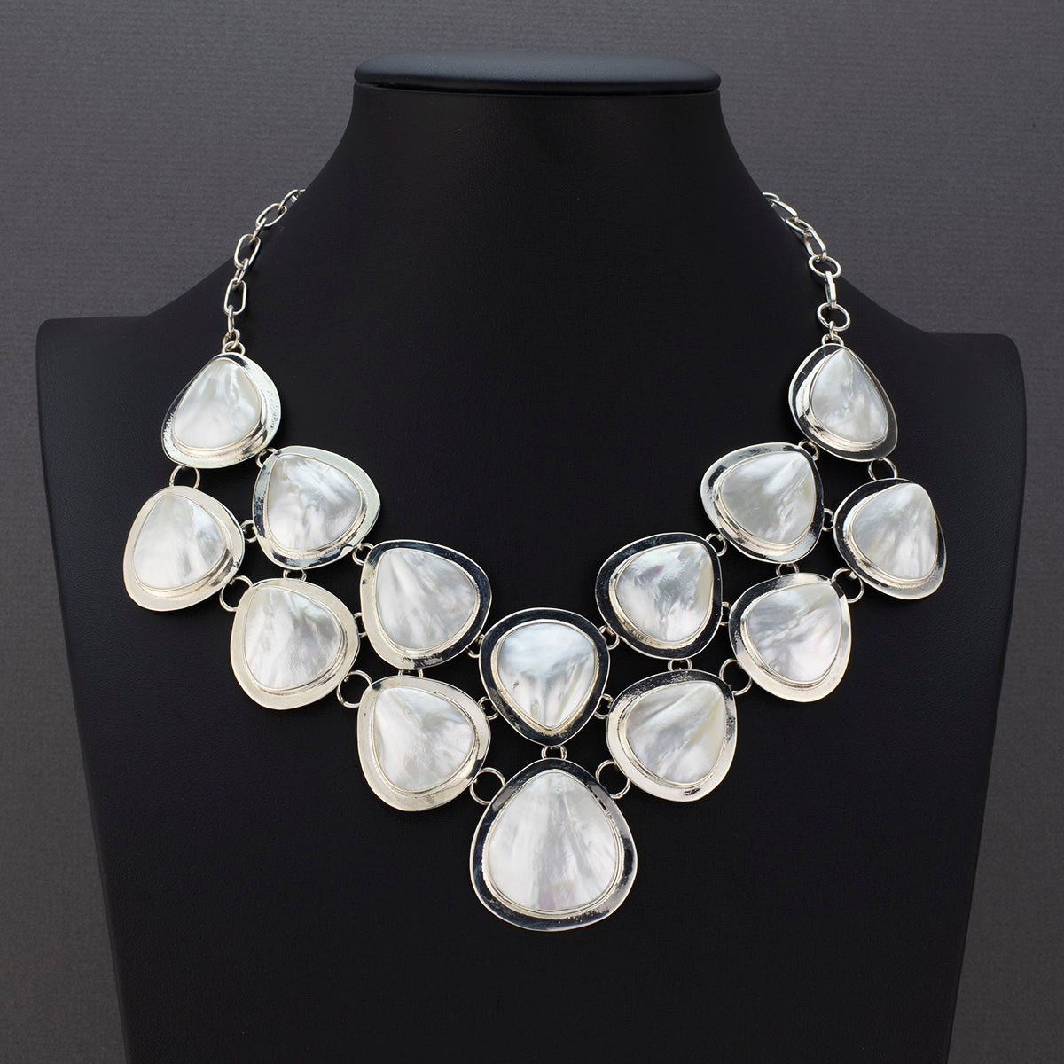 mother of pearl statement necklace
