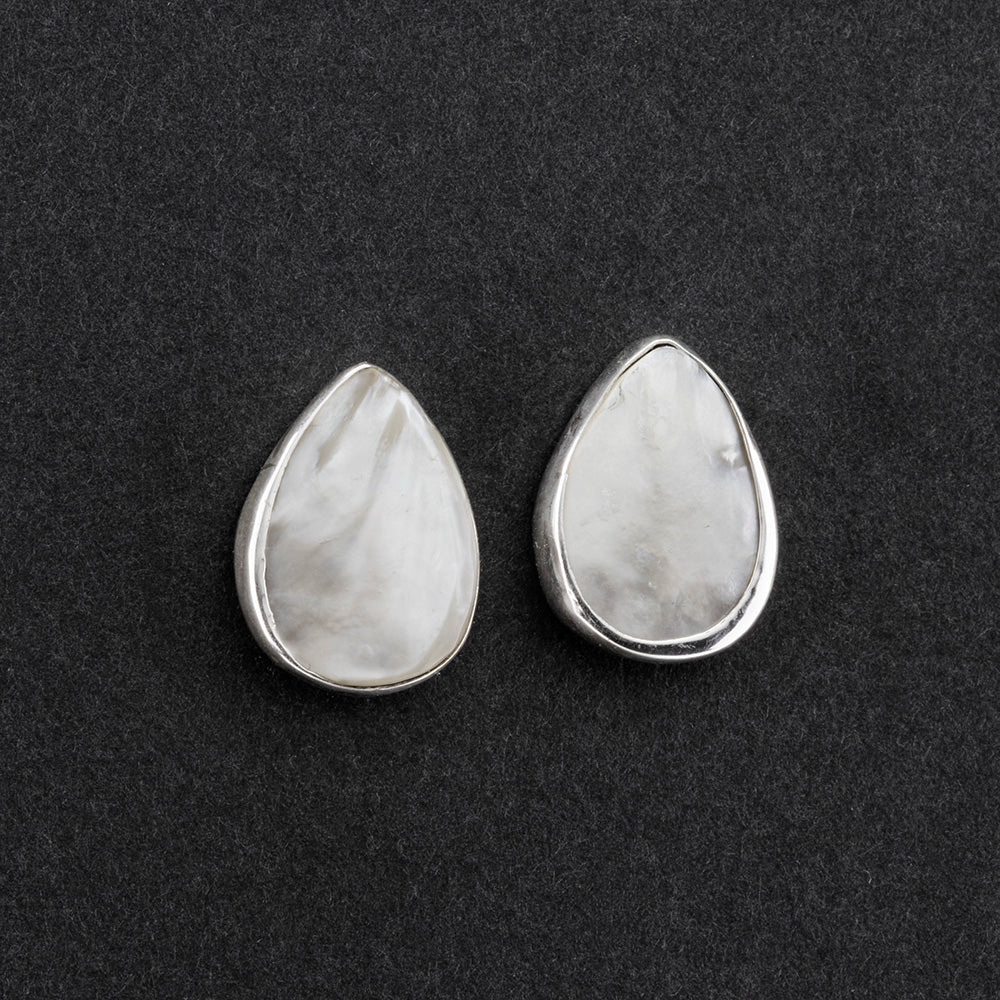 Mother of Pearl Teardrop Stud Earrings