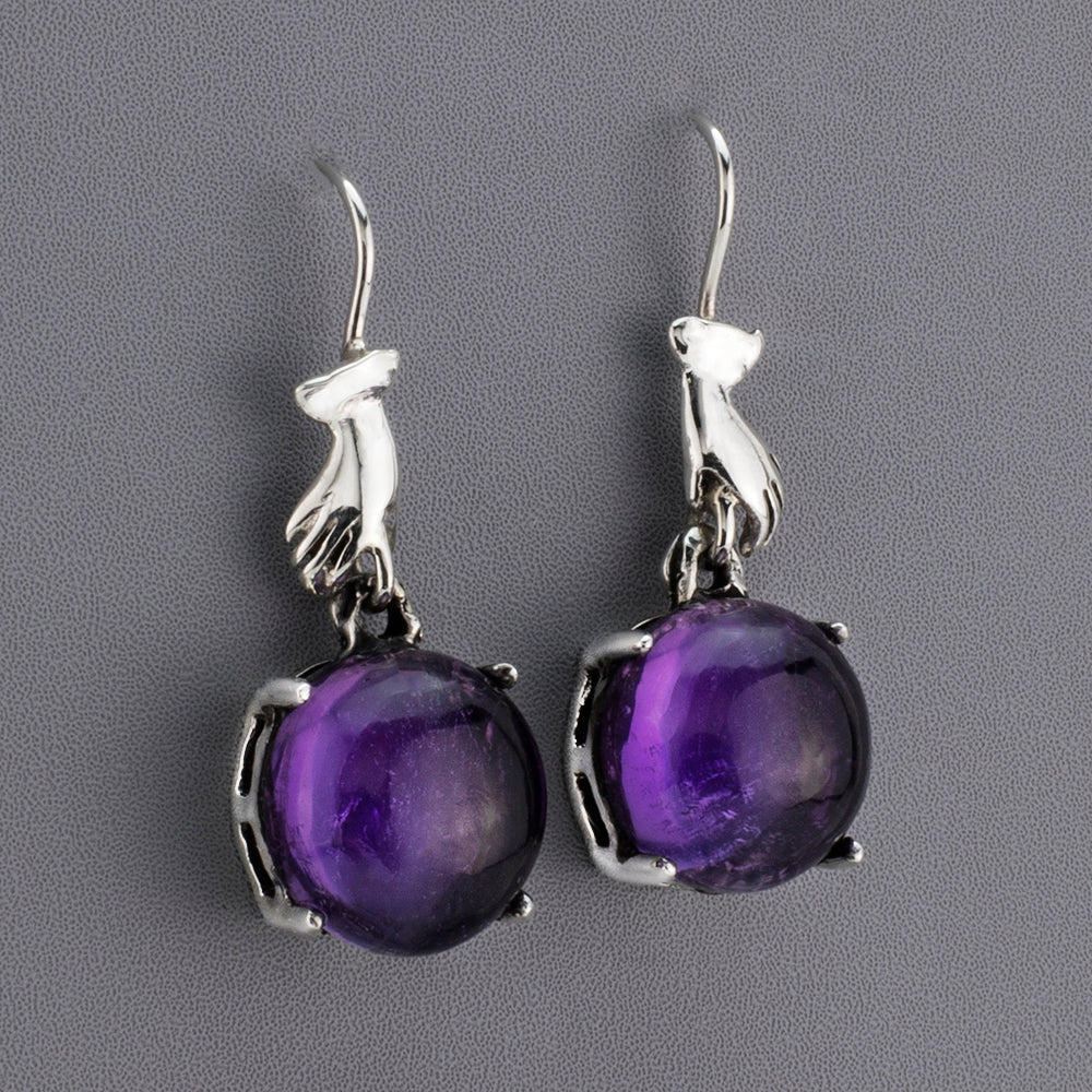 mystic touch amethyst drop earrings