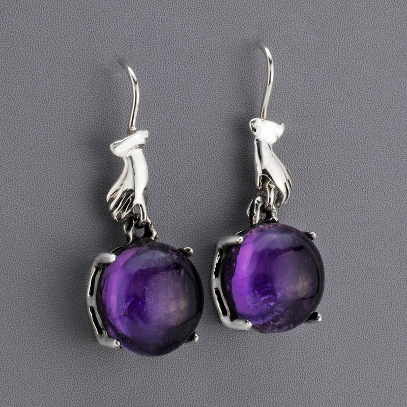 mystic touch amethyst drop earrings